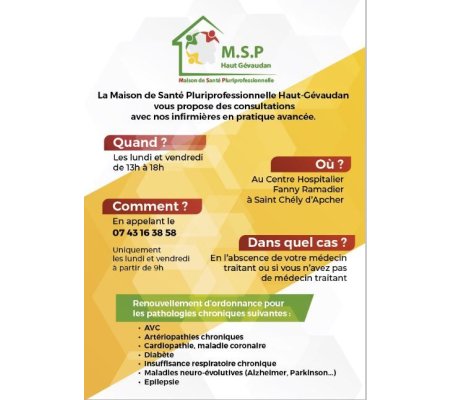 Consultations Infirmiers en Pratique Avancée