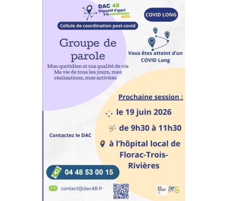 Groupe de parole N°5 "Mon quotidien et ma qualité de vie. Ma vie de tous les jours, mes réalisations, mes activités".